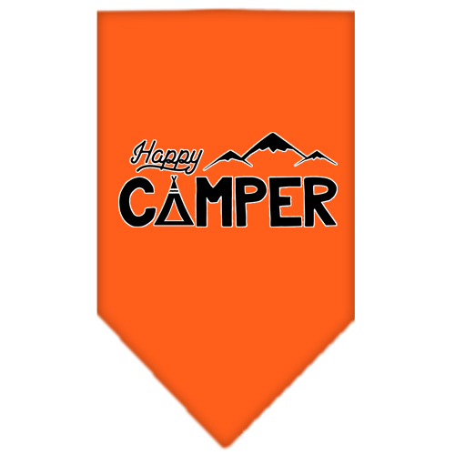 Happy Camper Screen Print Bandana Orange Small